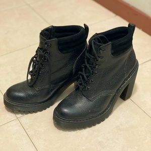 Dr. Martens heeled booties- Persephone Aunt Sally